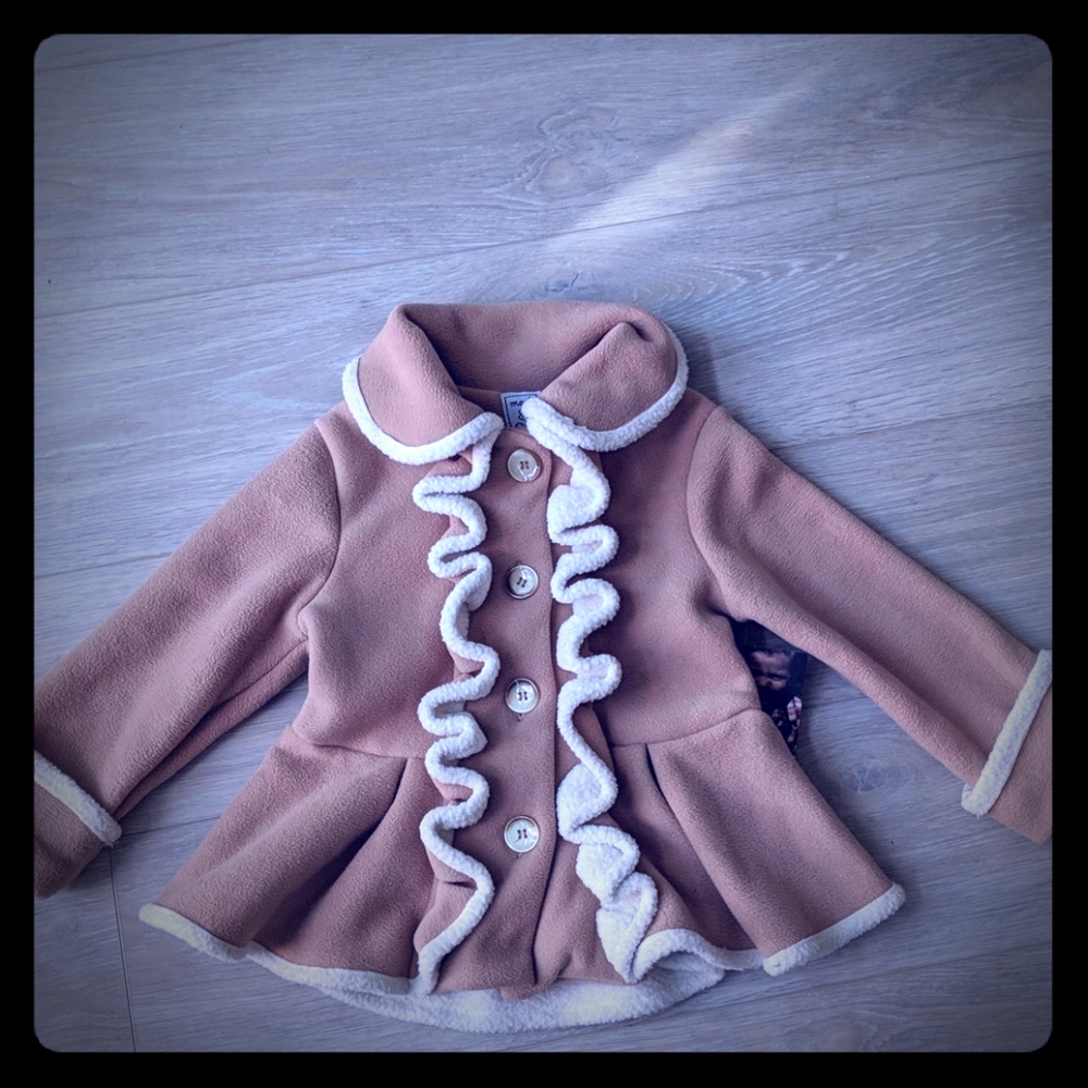 Beige Fleece and Shearling Winter Coat